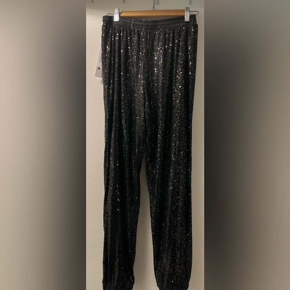 Aqua Black Sequin Joggers - Picture 2 of 5
